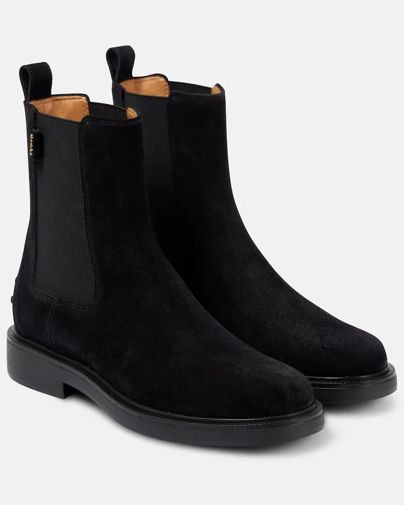 TOD'S Chelsea Boots aus Veloursleder Schwarz