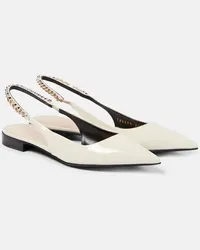 Gucci Slingback-Ballerinas  Signoria aus Lackleder Weiss