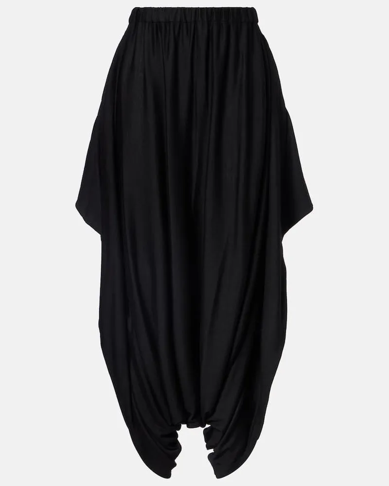 Junya Watanabe High-Rise-Hose aus Wolle Schwarz