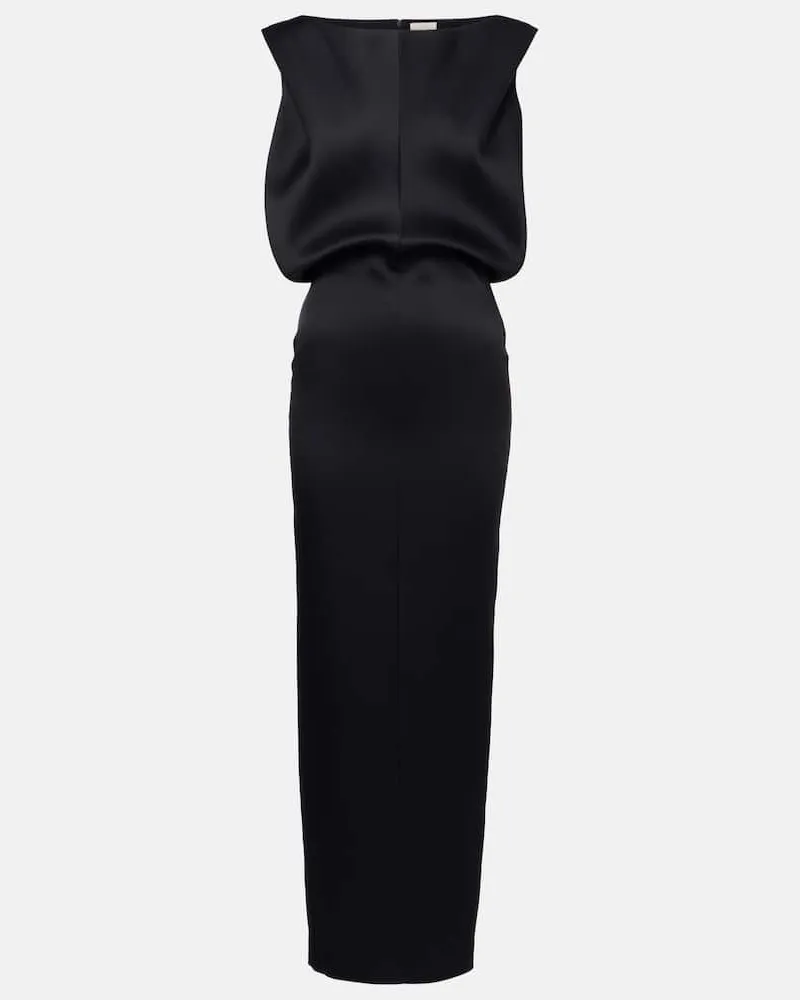 KHAITE Maxikleid Terran aus Satin Schwarz