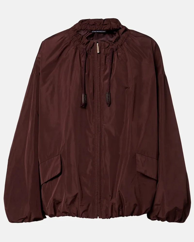Max Mara Bomberjacke aus Taft Burgunderrot