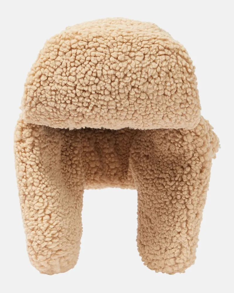 RUSLAN BAGINSKIY Mütze aus Faux Shearling Beige
