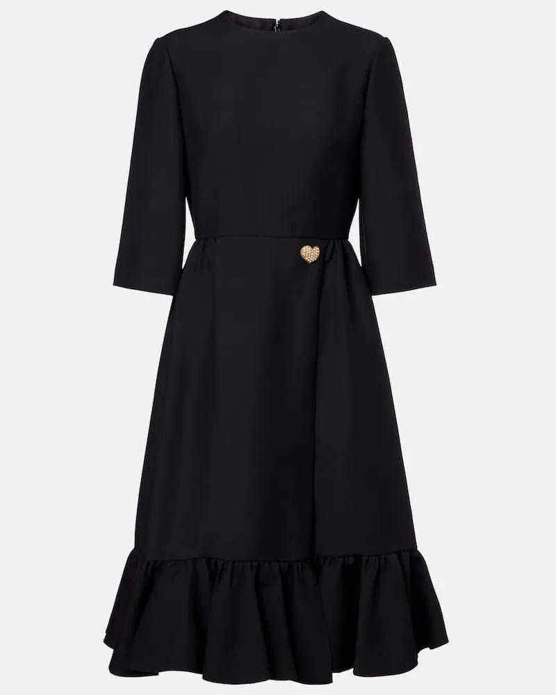 Valentino Garavani Midikleid aus Crepe Couture Schwarz