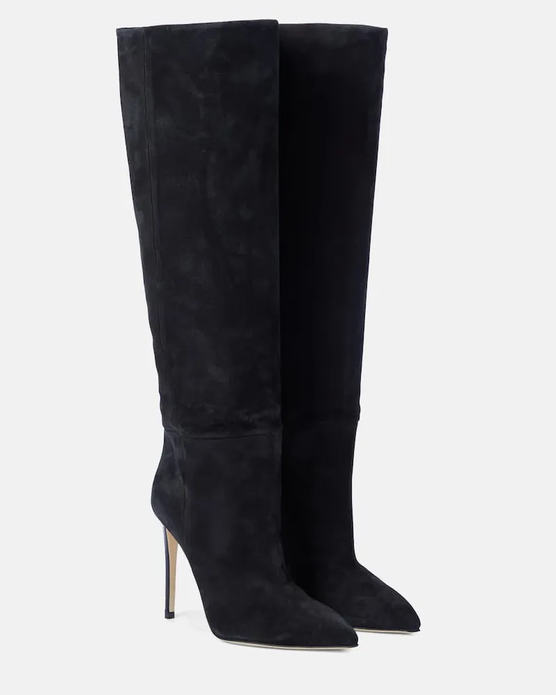 Paris Texas Stiefel aus Veloursleder Schwarz