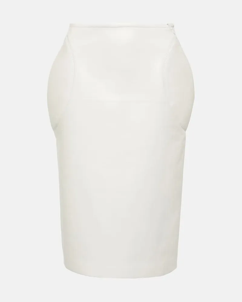 Alaïa Alaïa Bleistiftrock aus Leder Weiß