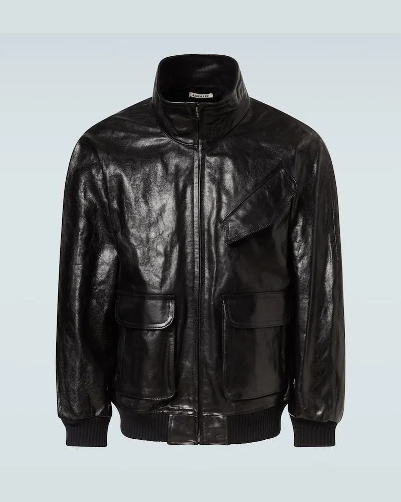 AURALEE Bomberjacke aus Leder Schwarz