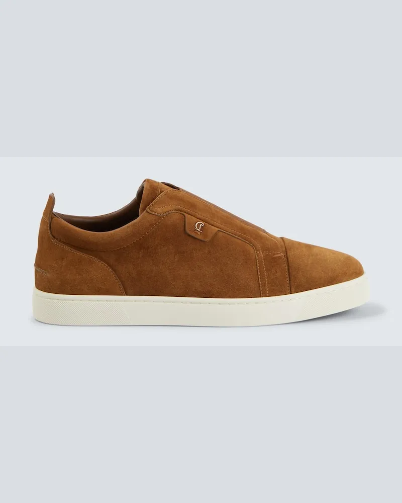 Christian Louboutin Slip-Ons St Louis aus Veloursleder Braun