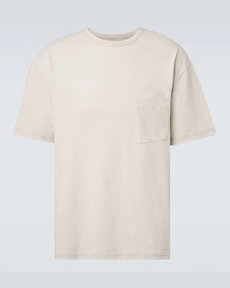 Christophe Lemaire T-Shirt aus Baumwolle und Leinen Weiß