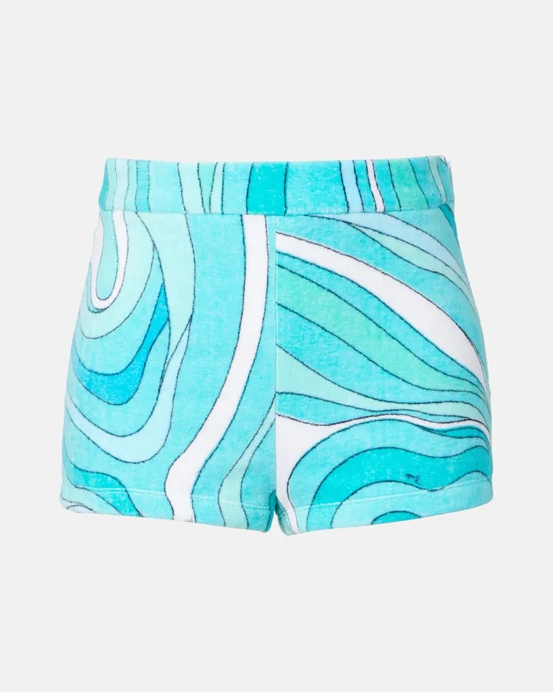 Emilio Pucci Shorts Iride aus Frottee Blau