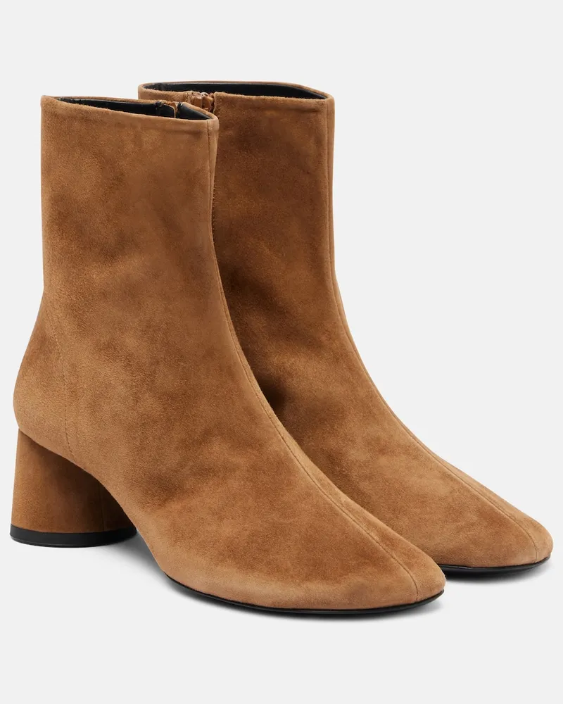 Proenza Schouler Ankle Boots Glove aus Veloursleder Braun