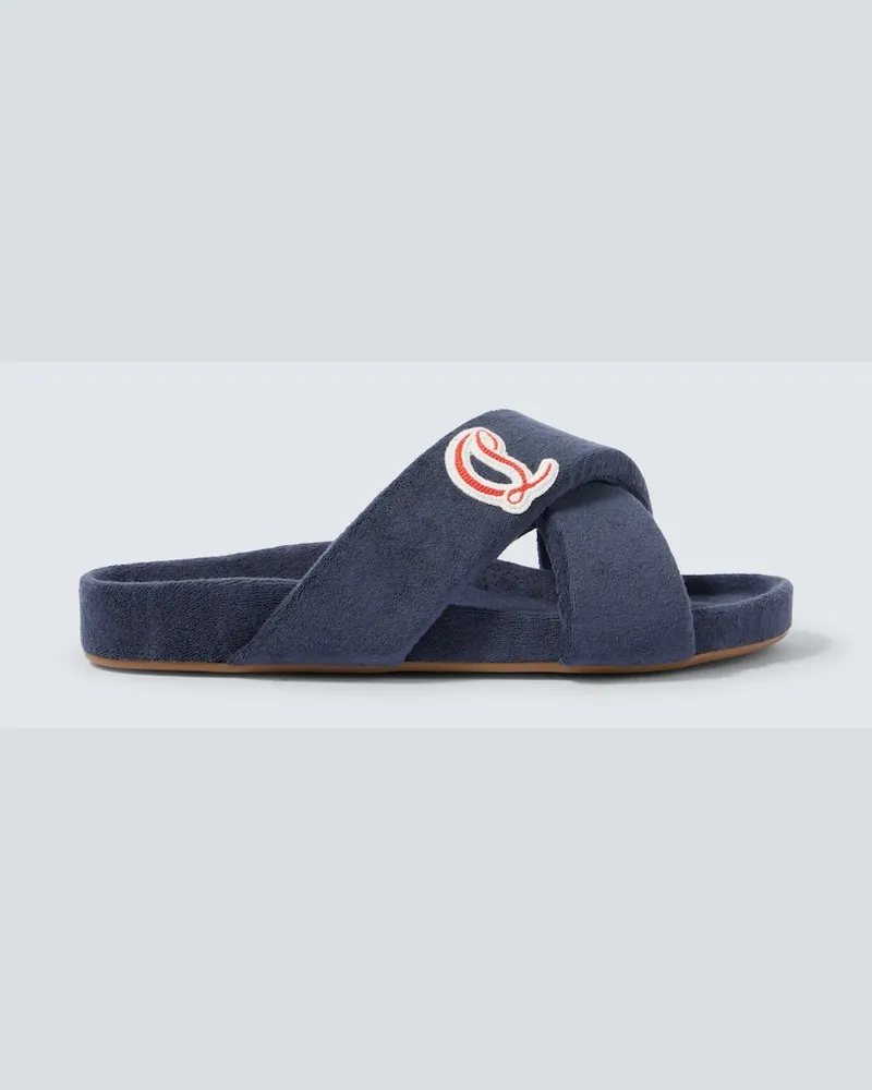 Christian Louboutin Bestickte Sandalen Bizzu Blau