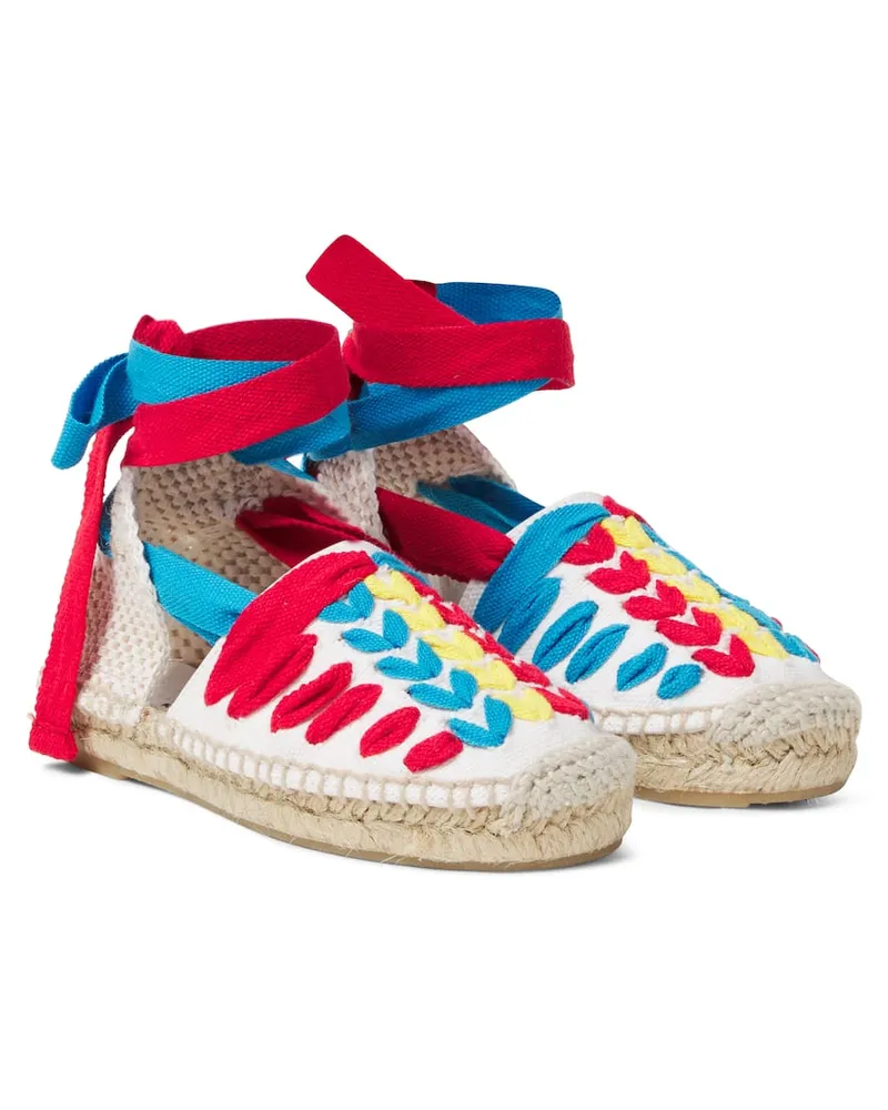 Stella McCartney Kids Bestickte Espadrille-Sandalen Multicolor