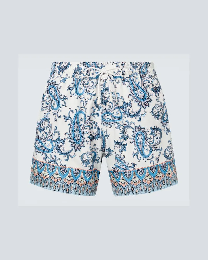 Etro Bedruckte Badehose Blau