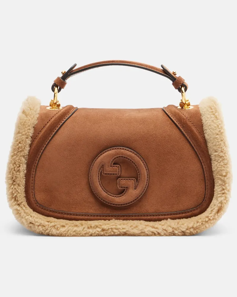Gucci Henkeltasche Gucci Blondie Medium aus Veloursleder Braun
