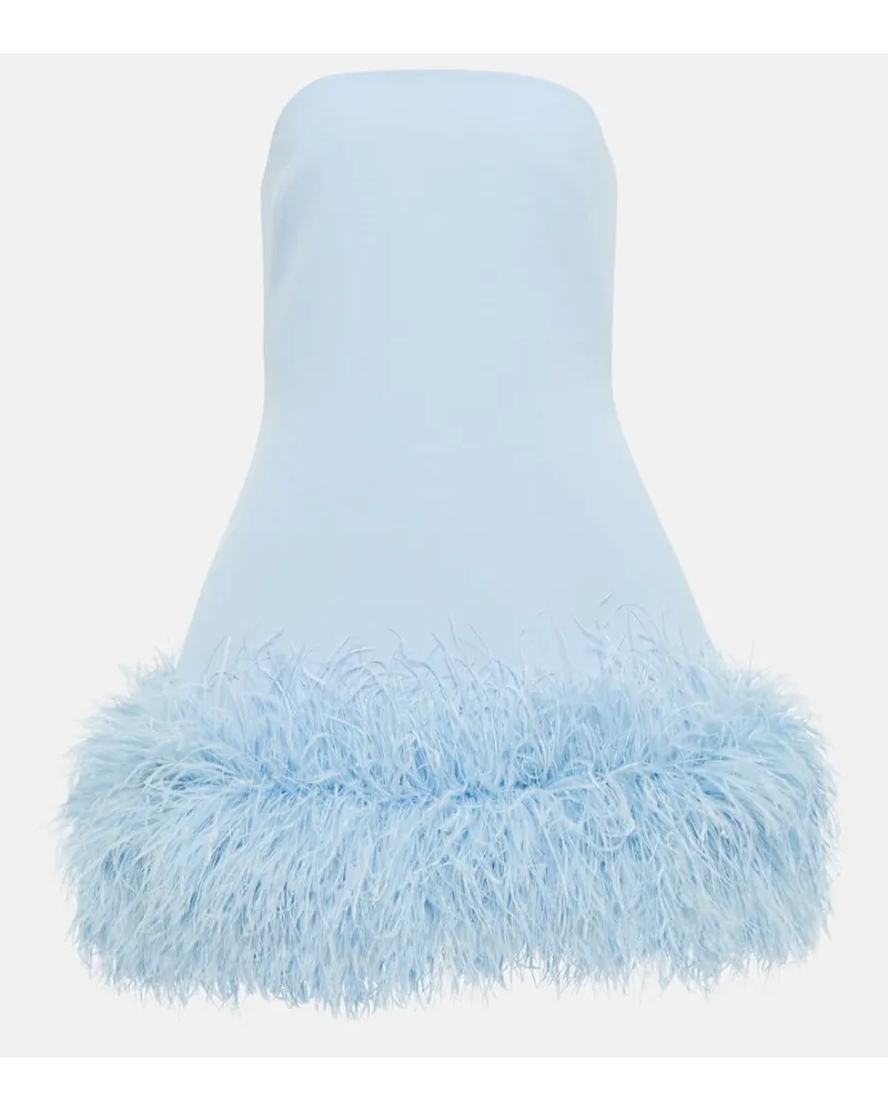 Safiyaa Minikleid mit Federn Blau