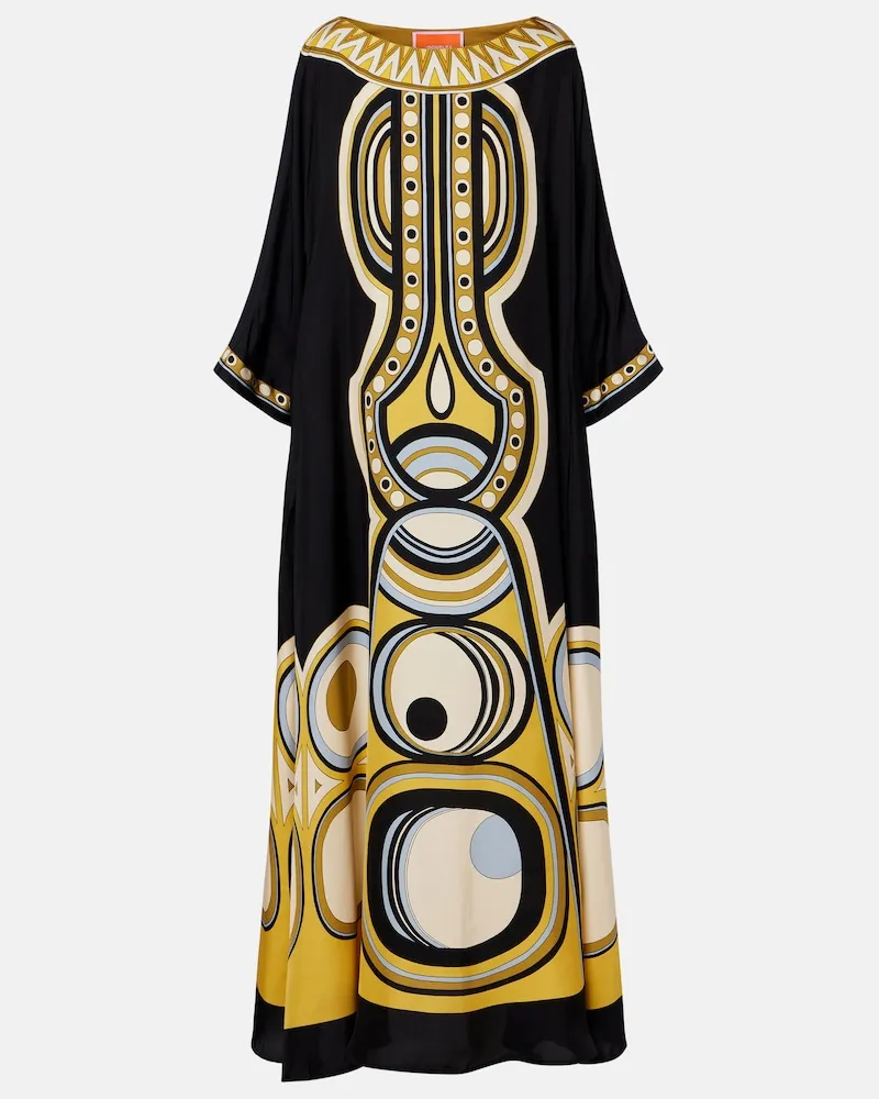 La DoubleJ Maxikleid Muumuu aus Seiden-Twill Multicolor