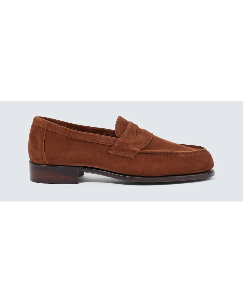 George Cleverley Loafers Cannes aus Veloursleder Braun