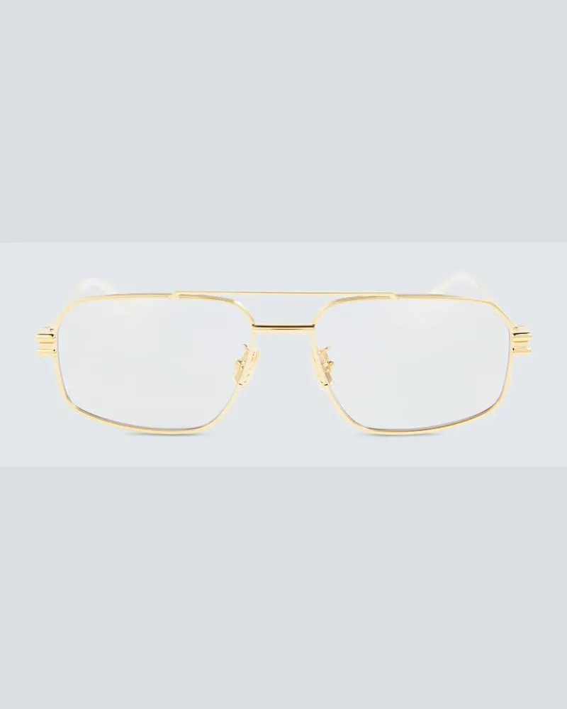 Bottega Veneta Eckige Brille Metallic