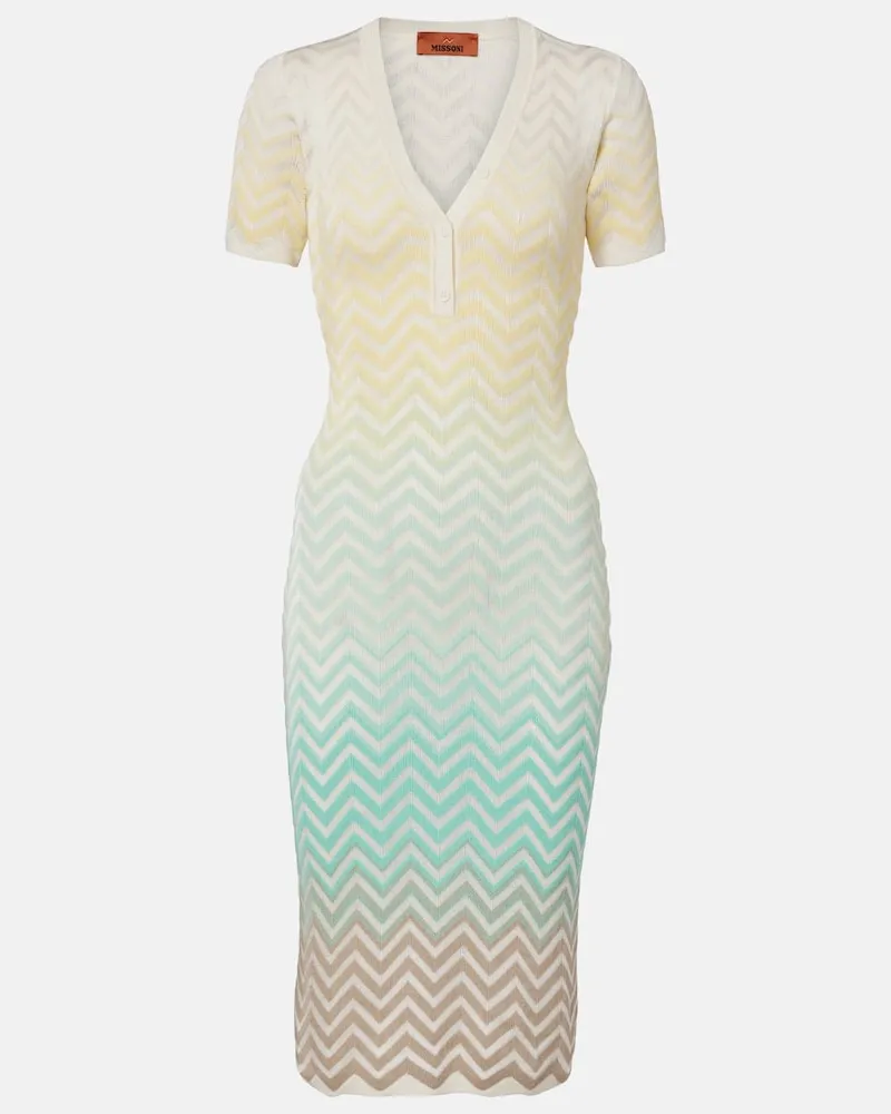 Missoni Midikleid Zig Zag aus einem Baumwollgemisch Multicolor