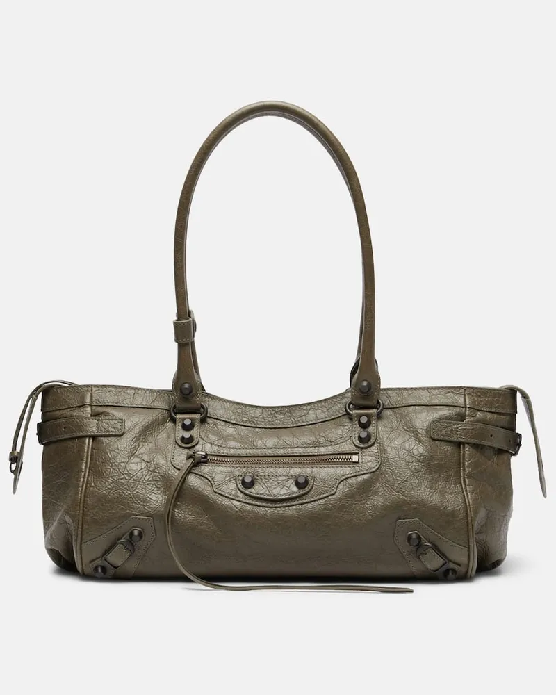 Balenciaga Tote Bag Le City East-West aus Leder Grün