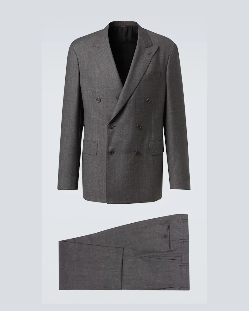 Canali Anzug Monza DB aus Wolle Grau