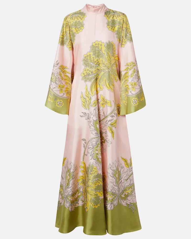 La DoubleJ Maxikleid Magnifico aus Seiden-Twill Rosa