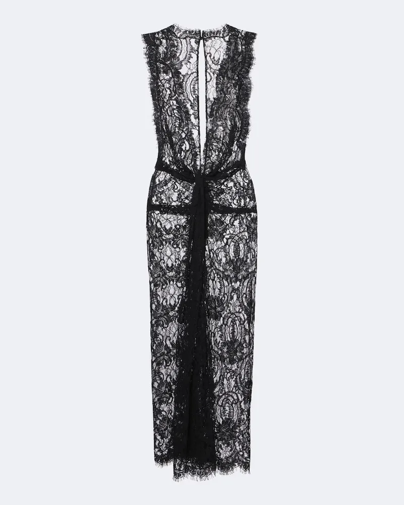 Dolce & Gabbana Midikleid aus Spitze Schwarz