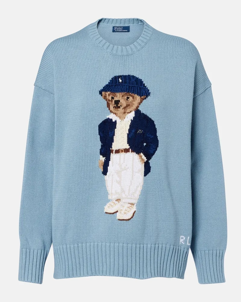 Ralph Lauren Pullover Polo Bear aus Baumwolle Blau