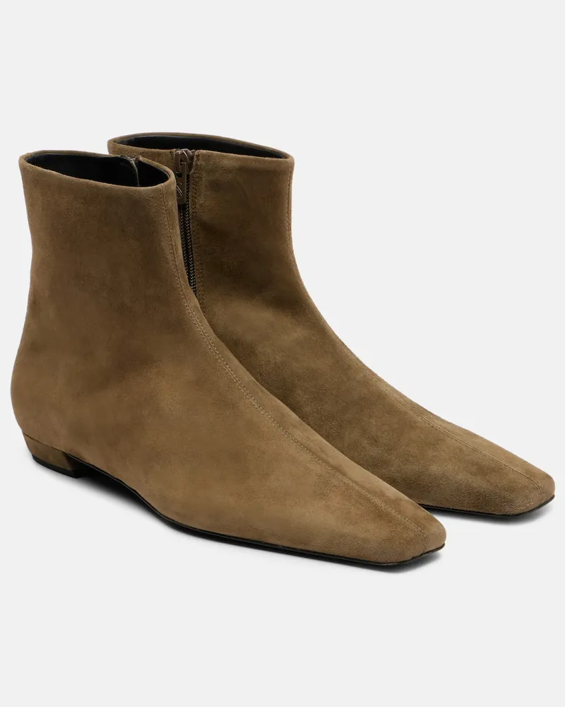 Proenza Schouler Ankle Boots aus Veloursleder Grün