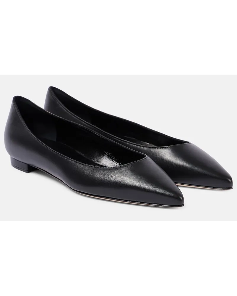 Manolo Blahnik Ballerinas Kietta aus Leder Schwarz