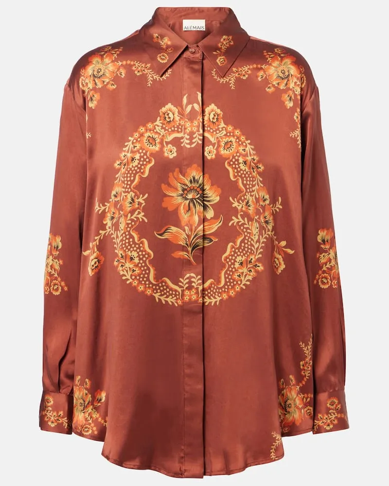 ALEMAIS Alémais Hemd Seraphina aus Seidensatin Burgunderrot
