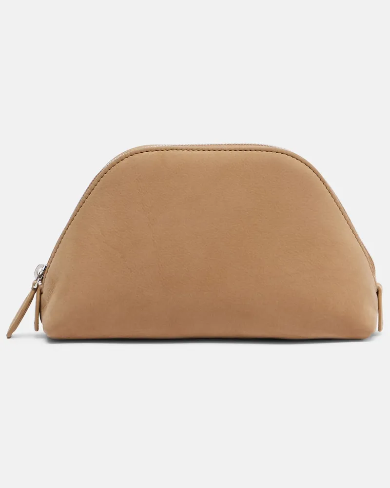 The Row Clutch Devon Mini aus Leder Beige