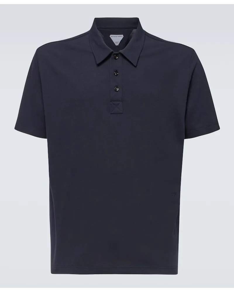 Bottega Veneta Polohemd aus Baumwoll-Piqué Blau