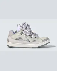 Lanvin Sneakers Curb aus Veloursleder Weiss