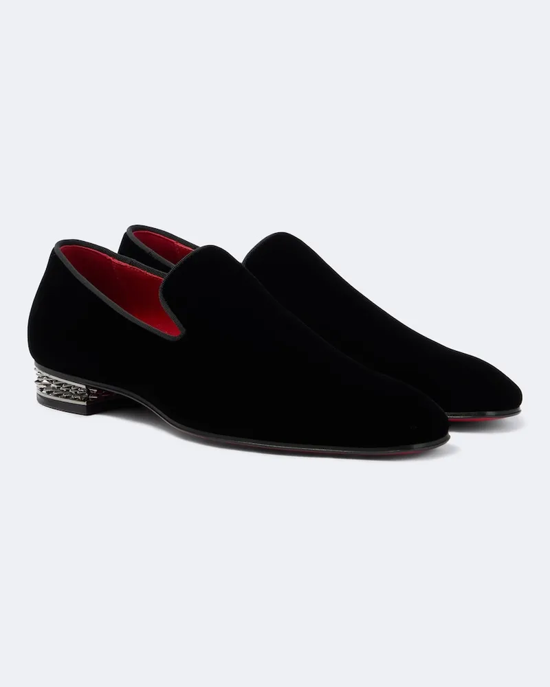 Christian Louboutin Loafers Dandyrocks aus Samt Schwarz