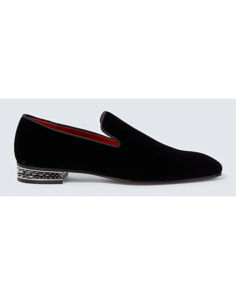 Christian Louboutin Loafers Dandyrocks aus Samt Schwarz