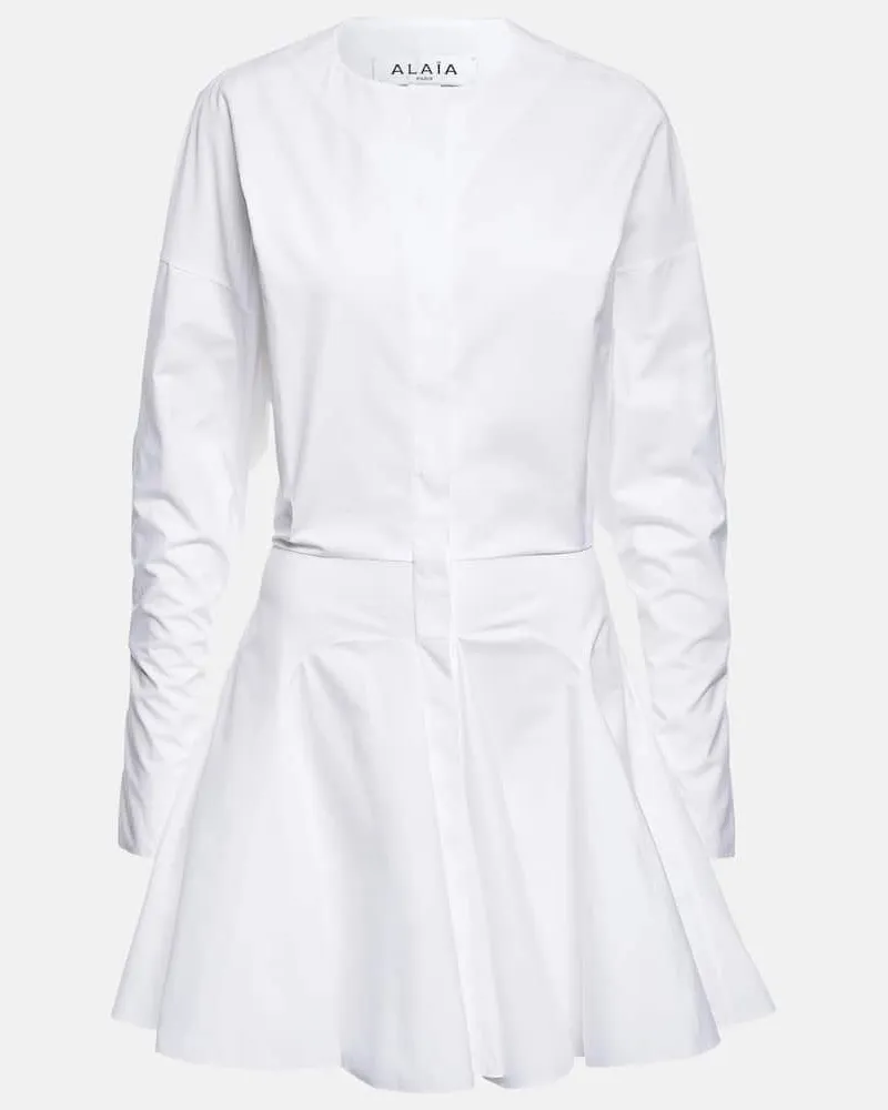 Alaïa Alaïa Minikleid aus Baumwollpopeline Weiß