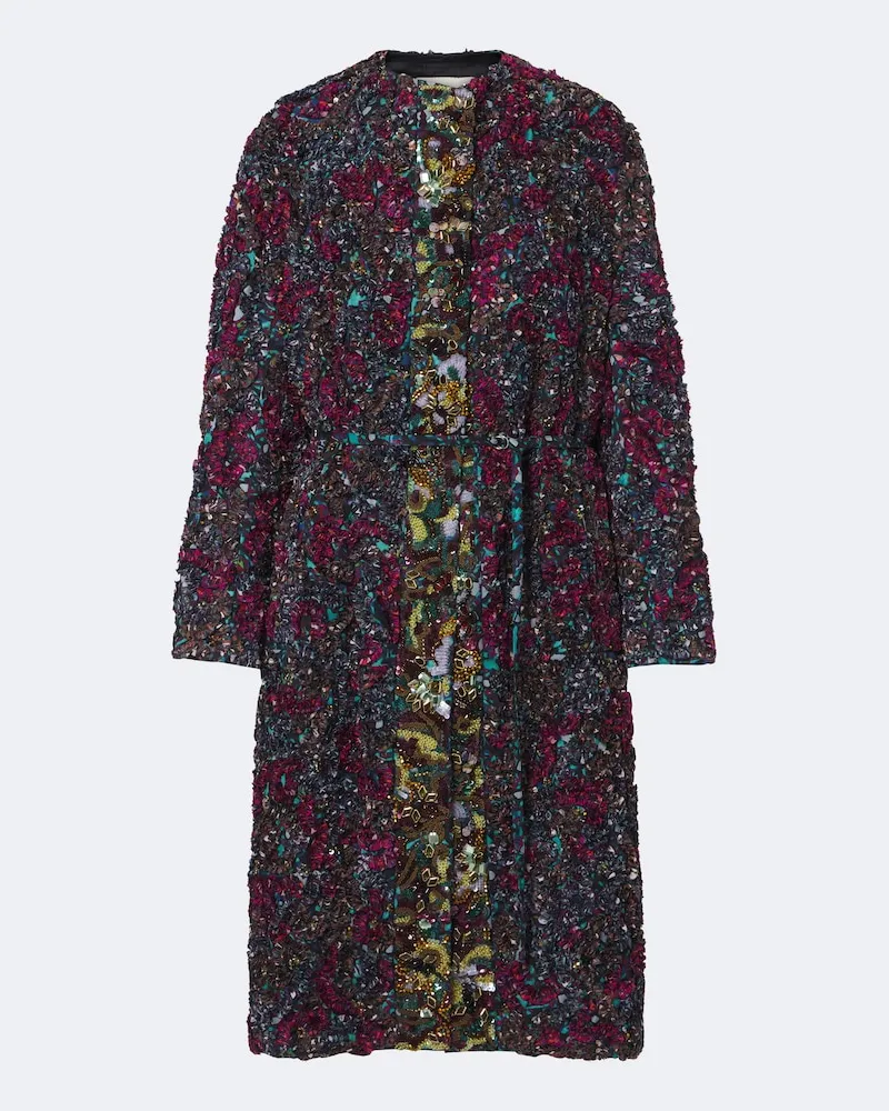 Dries van Noten Verzierter bestickter Mantel Multicolor