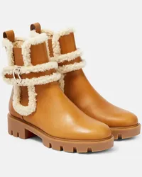 Christian Louboutin Ankle Boots CL Chelsea mit Shearling Beige