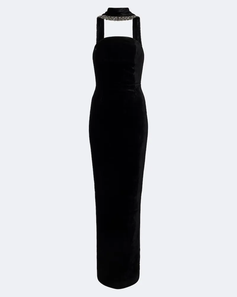Roland Mouret Verzierte Robe aus Samt Schwarz