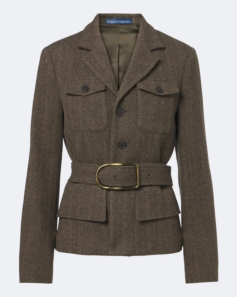Ralph Lauren Tweed-Jacke aus einem Wollgemisch Braun