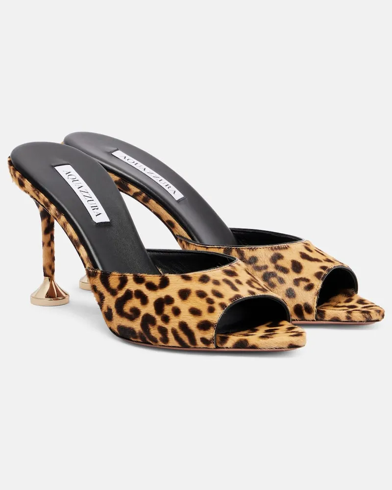 Aquazzura Pantoletten Bisous 85 aus Kalbshaar Multicolor