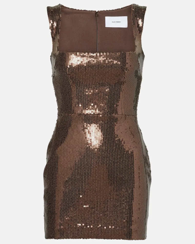 Alex Perry Minikleid mit Pailletten Braun