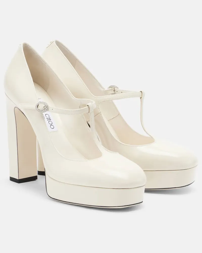 Jimmy Choo Mary-Jane-Pumps Marene aus Lackleder Weiß