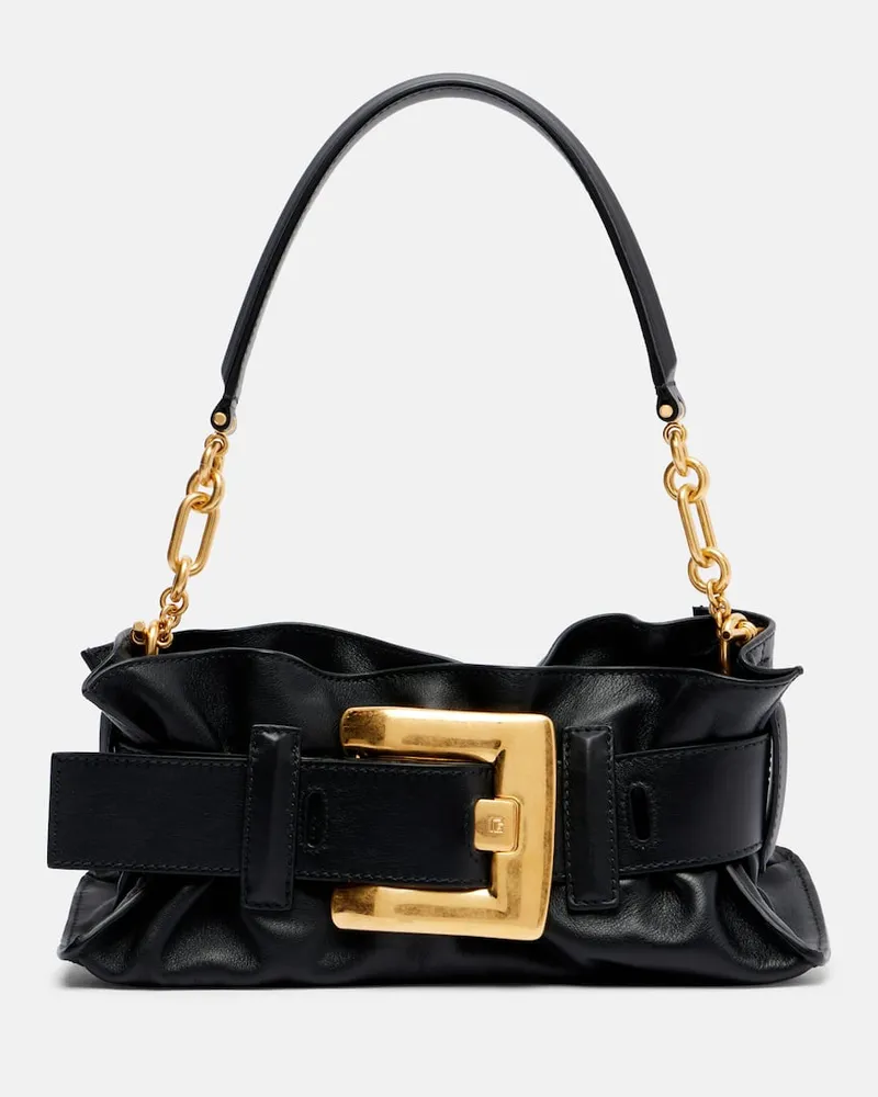 Balmain Schultertasche Anthem Mini aus Leder Schwarz