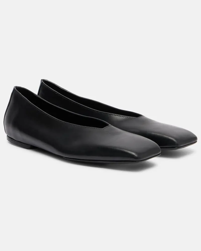 Rick Owens Ballerinas aus Leder Schwarz