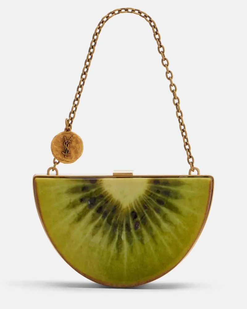 Saint Laurent Clutch Kiwi Mini Grün