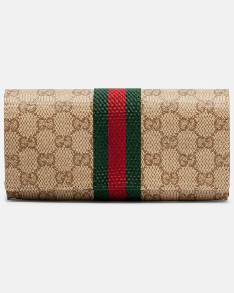 Gucci Portemonnaie Essence GG aus Canvas Beige