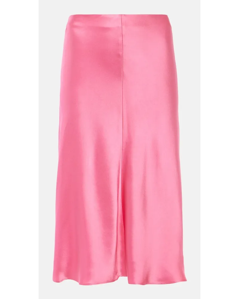 Stella McCartney Midirock aus Satin Pink