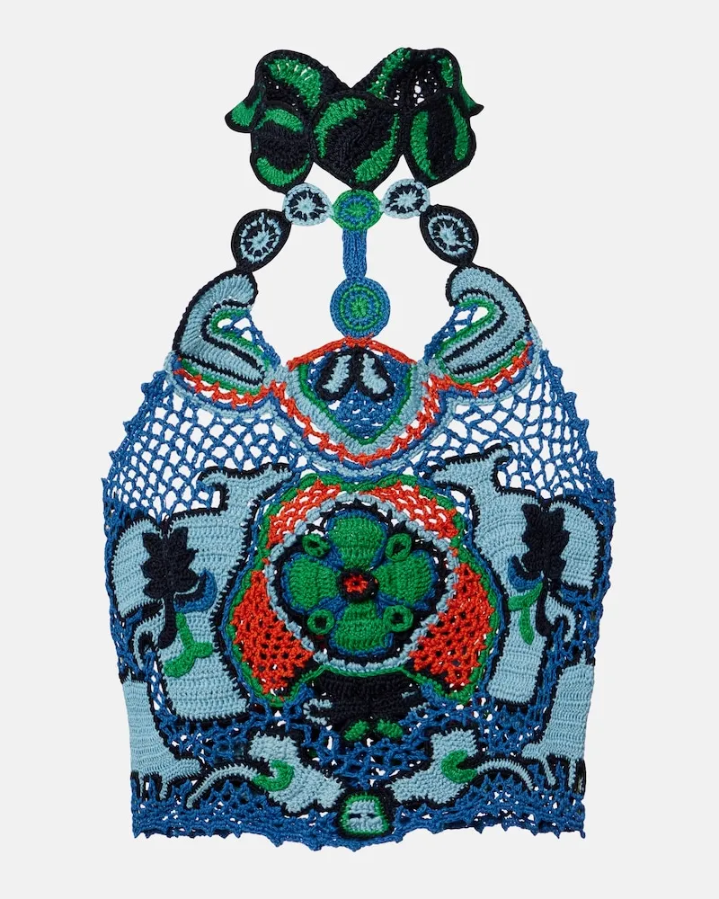 Etro Cropped-Top aus Häkelstrick Multicolor